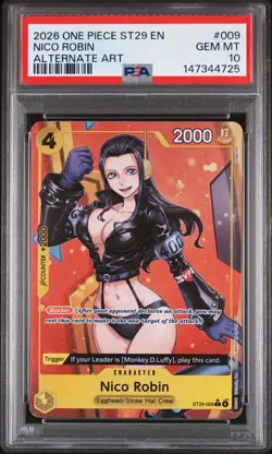 PSA 10 - Nico Robin ST29-009 Alternate Art Promo One Piece STARTER DECK Egghead - Image 1