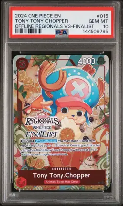 PSA 10 Tony Tony Chopper OP01-015 One Piece Offline Regional 2024 FINALIST Promo - Image 1