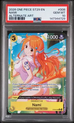 PSA 10 Nami ST29-008 Alternate Art Promo One Piece STARTER DECK Egghead English - Image 1