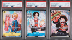 PSA 10 Sequential Luffy P-075 Sabo P-073 & Ace P-074 One Piece Saikyo Jump Promo - Image 1