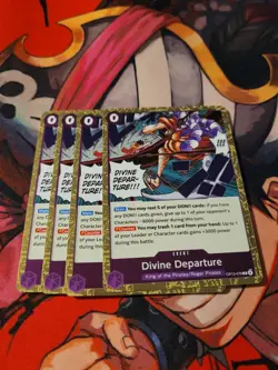 4x One Piece TCG - Divine Departure OP13-076 Rare (R) - Carrying on his Will - Image 1
