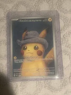 Pikachu Van Gogh Pika Portrait Gray Hat TCG Promo Pokemon Card - Image 2