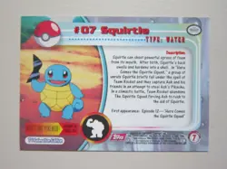SQUIRTLE # 07 TOPPS TV ANIMATION ED POKEMON COLLECTOR CARD NM- RED LOGO - Image 3