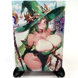 Sexy Hot Anime Waifu Witch Girl Doujin Lewd Goddess Story Holographic Art Card - Image 2
