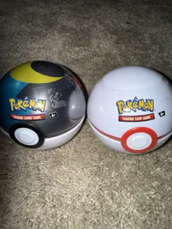 Pokemon TCG Sealed Lot Trading Card Game, 3 Sealed Tins, 2 Sealed Balls. 5 Total - Image 2