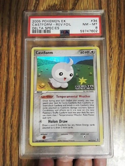 Castform 34/113 Reverse Holo Graded Pokemon Card - PSA 8 - EX Delta Species - Image 1