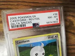 Castform 34/113 Reverse Holo Graded Pokemon Card - PSA 8 - EX Delta Species - Image 2