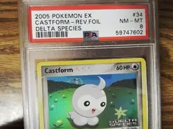 Castform 34/113 Reverse Holo Graded Pokemon Card - PSA 8 - EX Delta Species - Image 3