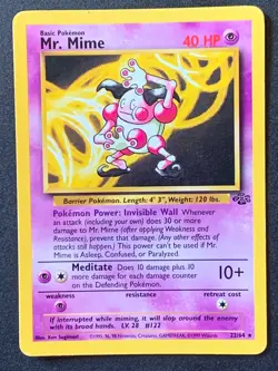Mr. Mime 22/64 Jungle Non Holo Rare Vintage WOTC Pokemon Card - Image 1