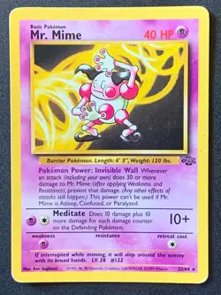 Mr. Mime 22/64 Jungle Non Holo Rare Vintage WOTC Pokemon Card - Image 4