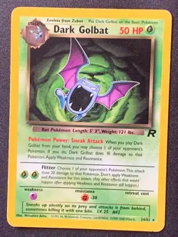 Dark Golbat 24/82 non holo rare team rocket vintage WOTC pokemon card - Image 1