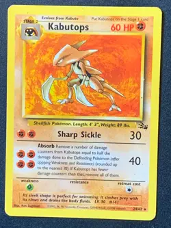 Kabutops 24/62 Fossil Non Holo Rare Pokemon Card WOTC Vintage - Image 1