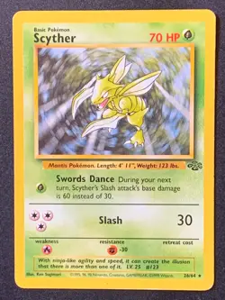 Scyther 26/64 Jungle Non Holo Rare Pokemon Card WOTC Vintage - Image 1