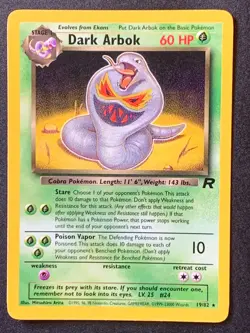 Dark Arbok 19/82 non holo rare team rocket vintage WOTC pokemon card - Image 1