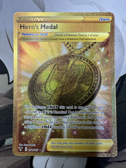 Pokemon Card - Hero's Medal 201/185 Gold Art - Vivid Voltage - Image 1