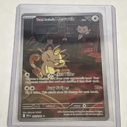 Team Rockets Meowth 203/182 SV10 Destined Rivals Illustrated Card Mint Condition - Image 1