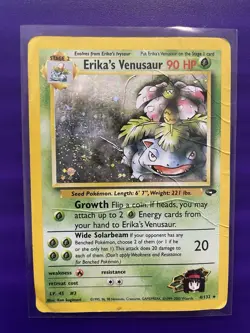 Pokemon Erika's Venusaur Gym Heroes Holo Rare 4/132 Unlimited DMG, Big SWIRL! - Image 1