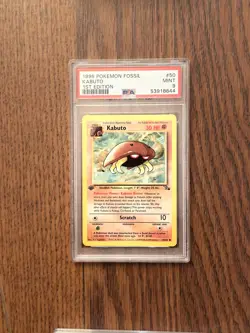 POKEMON FOSSIL 1st Edition KABUTO #50 NON HOLO PSA9 #53918644 - Image 2
