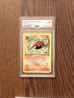 POKEMON FOSSIL 1st Edition KABUTO #50 NON HOLO PSA9 #53918644 - Image 3