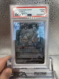 2023 POKEMON SWORD & SHIELD CROWN ZENITH #GG48 FULL ART/ZACIAN V PSA 9 - Image 1