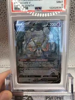 2023 POKEMON SWORD & SHIELD CROWN ZENITH #GG48 FULL ART/ZACIAN V PSA 9 - Image 2