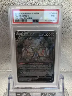 2023 POKEMON SWORD & SHIELD CROWN ZENITH #GG48 FULL ART/ZACIAN V PSA 9 - Image 3