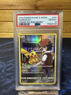 Pokemon Pikachu Full Art 2019 Sun & Moon Cosmic Eclipse #241/236 PSA Gem MT 10 - Image 1