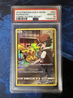 Pokemon Pikachu Full Art 2019 Sun & Moon Cosmic Eclipse #241/236 PSA Gem MT 10 - Image 3