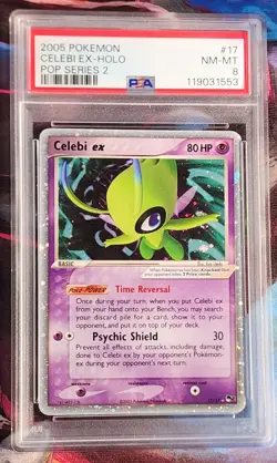 Celebi ex Holo Rare Pop Series 2 Pokemon TCG 2005 PSA 8 NM-MT #17/17 - Image 1