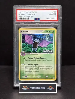 2005 Pokemon Ex Delta Species Reverse Foil Golbat #43 PSA 8 - Image 1