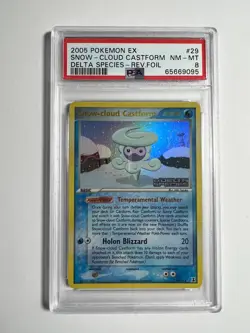 PSA 8 NM-MT Snow-Cloud Castform Reverse Holo 2005 Pokemon EX Delta Species #29 - Image 1