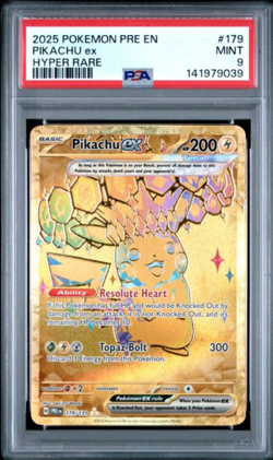 2025 POKEMON PRE EN-PRISMATIC EVOLUTIONS #179 PIKACHU ex HYPER RARE PSA 9 - Image 1