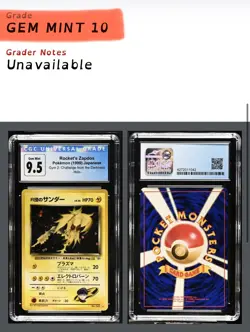 1999 Rocket's Zapdos No.145 Holo Gym 2 Challenge CGC 10 Gem Mint Old Label 9.5 - Image 3