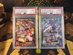 Pokemon Japanese Team Magma's Groudon EX 015 & Team Aqua's Kyogre EX 006 PSA 10 - Image 1