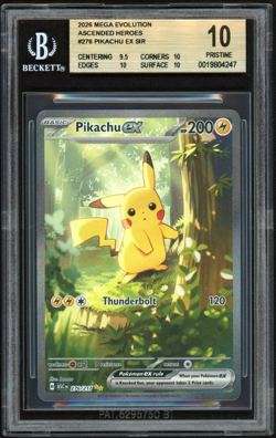 BGS 10 Pikachu ex 276/217 SIR Pokemon Ascended Heroes Special Illustration Rare - Image 1