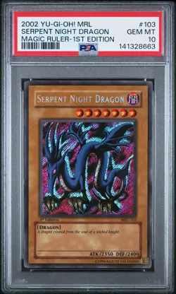 2002 YU-GI-OH! MRL-MAGIC RULER 1ST ED #103 SERPENT NIGHT DRAGON PSA 10 - Image 1