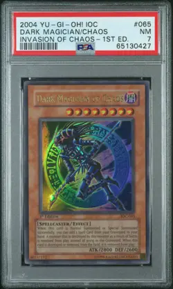 2004 YU-GI-OH! IOC-INVASION OF CHAOS 1ST ED #065 DARK MAGICIAN OF CHAOS PSA 7 - Image 1