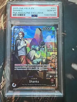 One Piece CCG Shanks PSA Magazine Exclusive Promo OP09-001 PSA 10 Gem Mint - Image 1