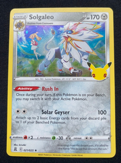 Pokemon Card Solgaleo 021/025 25th Anniversary Celebrations Holo (LP) - Image 1