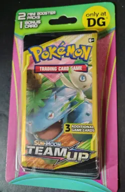 Pokemon Team Up Dollar General 2 Mini Booster Packs + Bonus Card Sun Moon DG NEW - Image 2