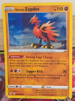 GALARIAN ZAPDOS 082/203 HOLO RARE EVOLVING SKIES POKEMON NM - Image 1