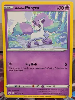 GALARIAN PONYTA 081/202 COMMON SWORD & SHIELD POKEMON MP - Image 1