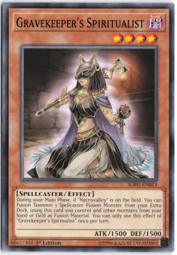 Yugioh - Gravekeeper's Spiritualist SOFU-EN013 1st Edition - Soul Fusion - Image 1