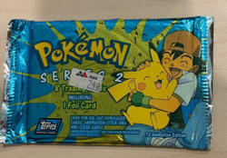 Topps Pokemon Series 2 8 Trading Cards Including 1 Foil Card Sealed but damage - Image 1