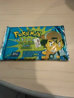 Topps Pokemon Series 2 8 Trading Cards Including 1 Foil Card Sealed but damage - Image 1