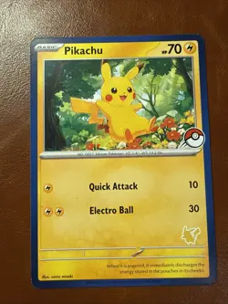 Pokemon TCG -Pikachu Blue Border - My First Battle STAMPED Card! - Image 1