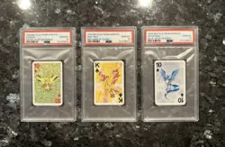 1999 Bicycle PKMN Mini Playing Cards Articuno, Zappos, Moltres PSA 10 - Image 1