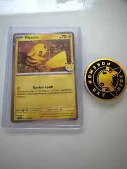 Pokemon Card - Pikachu Stamped Pokemon Day 2026 Holo With Coin Promo - 051/162 - Image 1