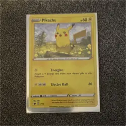 Pokemon Pikachu 25/25 Basic Electric Card 60 HP Energize Electro Ball 2021 - Image 1