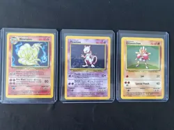 Pokemon Base Set Holo Rare 3 Card Bundle: Mewtwo, Ninetails, Hitmonchan - Image 1